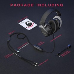 Casques de jeu FIFINE RGB, casque supra-auriculaire confortable avec microphone, connexion jack audio filaire, écouteurs antibru