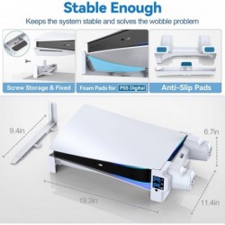 Support horizontal PS5 avec ventilateurs de refroidissement à 3 niveaux pour console PlayStation 5, station de charge pour contr