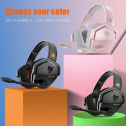 Casque de jeu sans fil double NUBWO G06 avec microphone pour PS5, PS4, PC, mobile, Switch : sans fil 2,4 GHz + Bluetooth - Batte