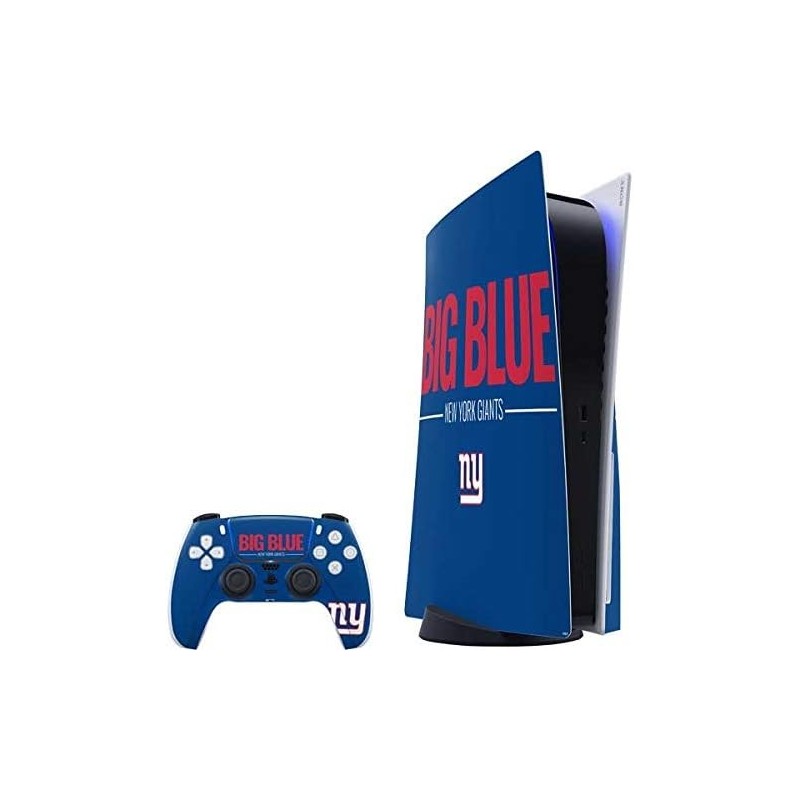 Skinit Decal Gaming Skin Compatible avec PS5 Bundle - Conception de la devise de l'équipe NFL New York Giants sous licence offic