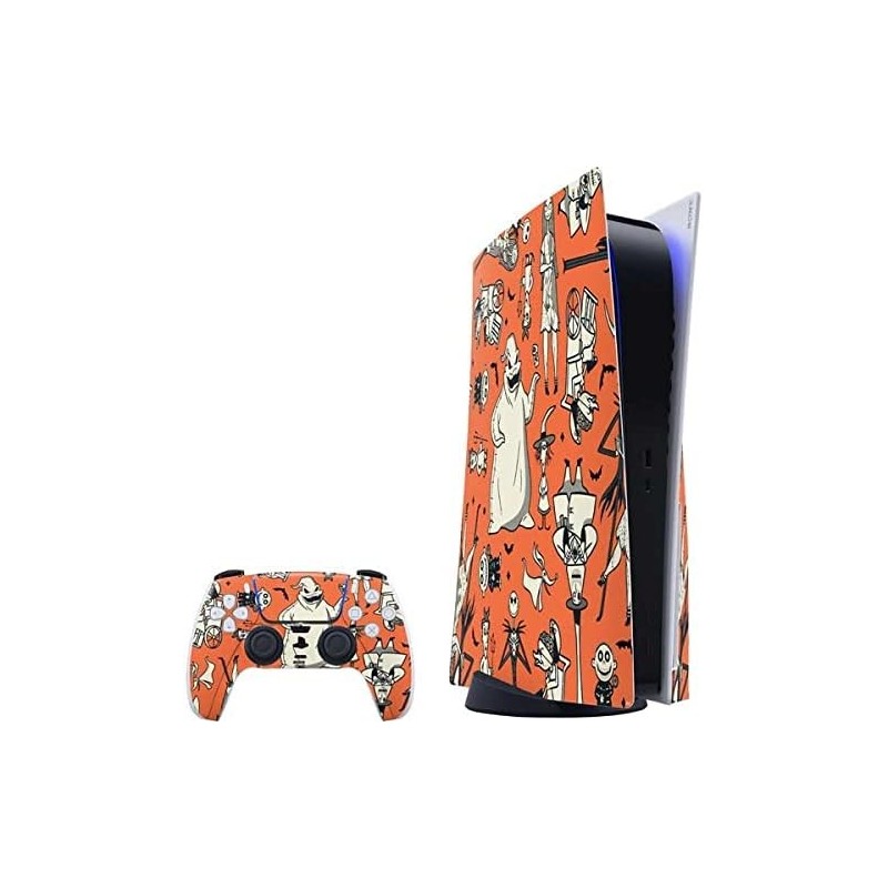 Skinit Decal Gaming Skin Compatible avec PS5 Bundle - Motif imprimé du personnage Disney L'Étrange Noël de Monsieur Jack sous li