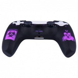 YoRHa Silicone Rubber Back Dots Carving Customization Skin Cover pour manette PS5 x 1 (BH Purple) avec poignées Pro Thumb x 10