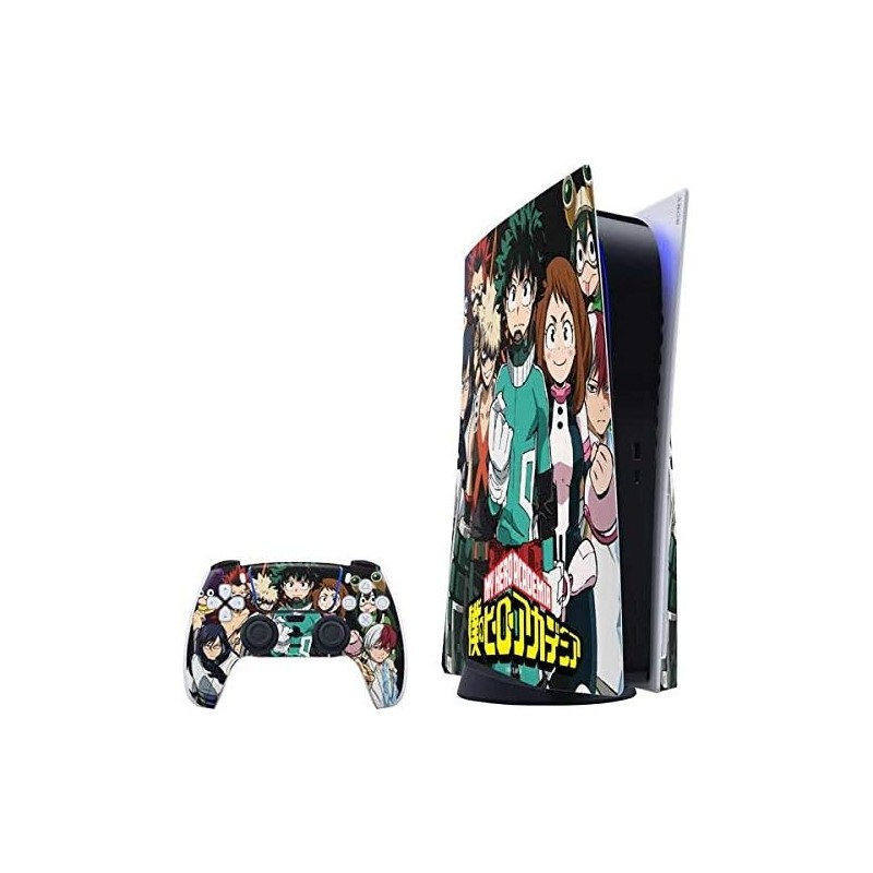 Skinit Decal Gaming Skin Compatible avec le pack PS5 - Conception de groupe de personnages My Hero Academia sous licence officie