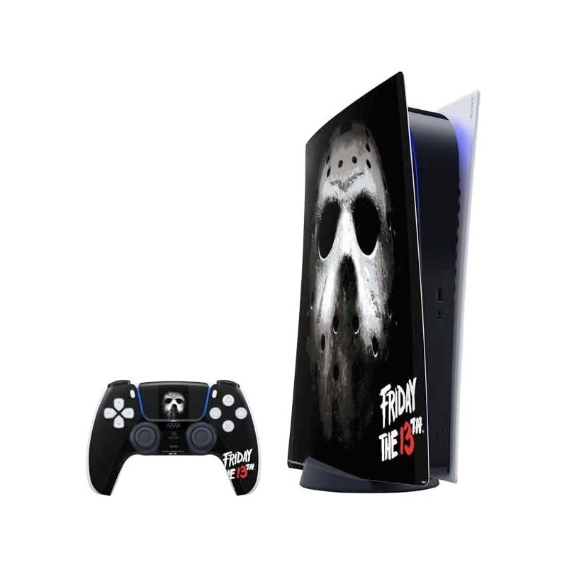 Skinit Decal Gaming Skin compatible avec la console PS5 Digital Edition + contrôleur - Design Jason Voorhees sous licence offici