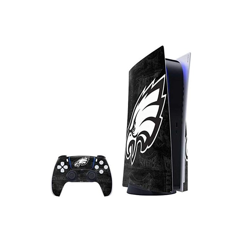 Skinit Decal Gaming Skin Compatible avec PS5 Bundle - Design noir et blanc sous licence officielle NFL Philadelphia Eagles