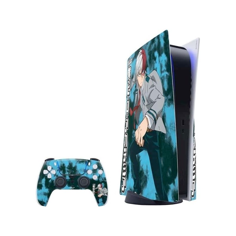 Skinit Decal Gaming Skin compatible avec la console et le contrôleur PS5 - Uniforme Shoto Todoroki sous licence officielle Crunc