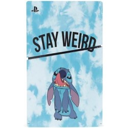 Skinit Decal Gaming Skin Compatible avec PS5 Slim Disk Bundle - Design Disney Lilo et Stitch Stay Weird sous licence officielle