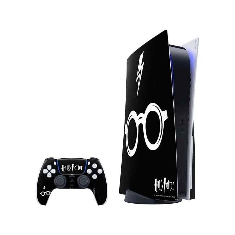 Skinit Decal Gaming Skin Compatible avec PS5 Bundle - Design de cicatrices et de lunettes Harry Potter sous licence officielle d