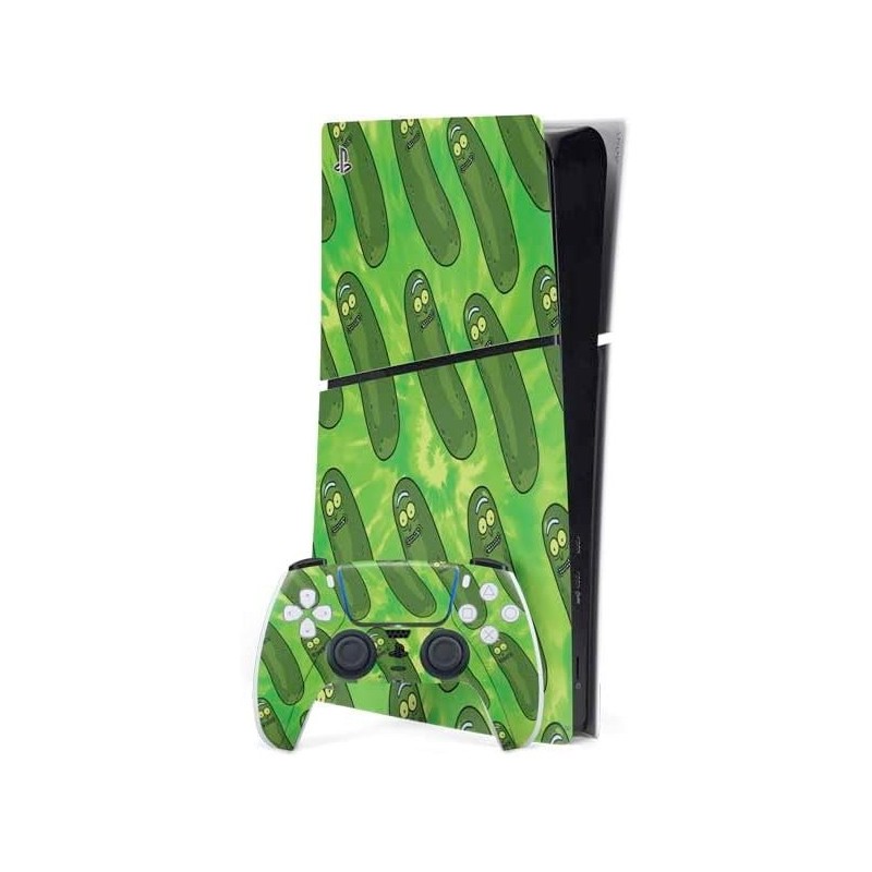 Skinit Decal Gaming Skin Compatible avec PS5 Slim Digital Edition Bundle - Motif Rick et Morty Pickle Rick sous licence officiel