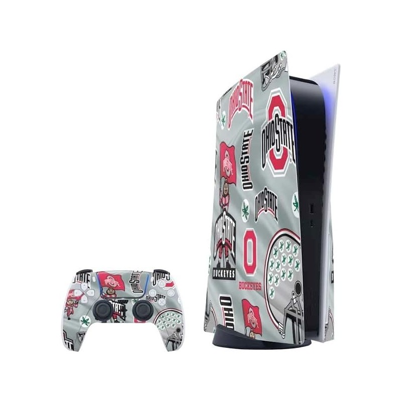 Skinit Decal Gaming Skin Compatible avec PS5 Bundle - Motif de l'Université d'État de l'Ohio sous licence officielle