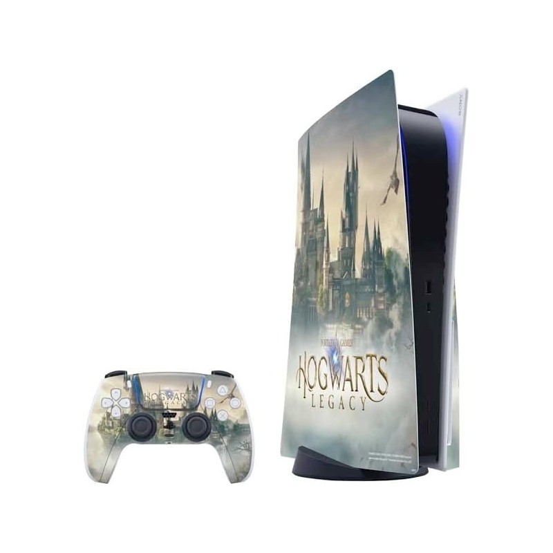 Skinit Decal Gaming Skin compatible avec la console et le contrôleur PS5 - Design officiel de l'école Warner Bros Hogwarts Legac