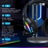 Casque de jeu sans fil Fachixy « 2024 » FC100 - Casque 2,4 GHz et Bluetooth avec microphone - Son stéréo 3D et autonomie de la b