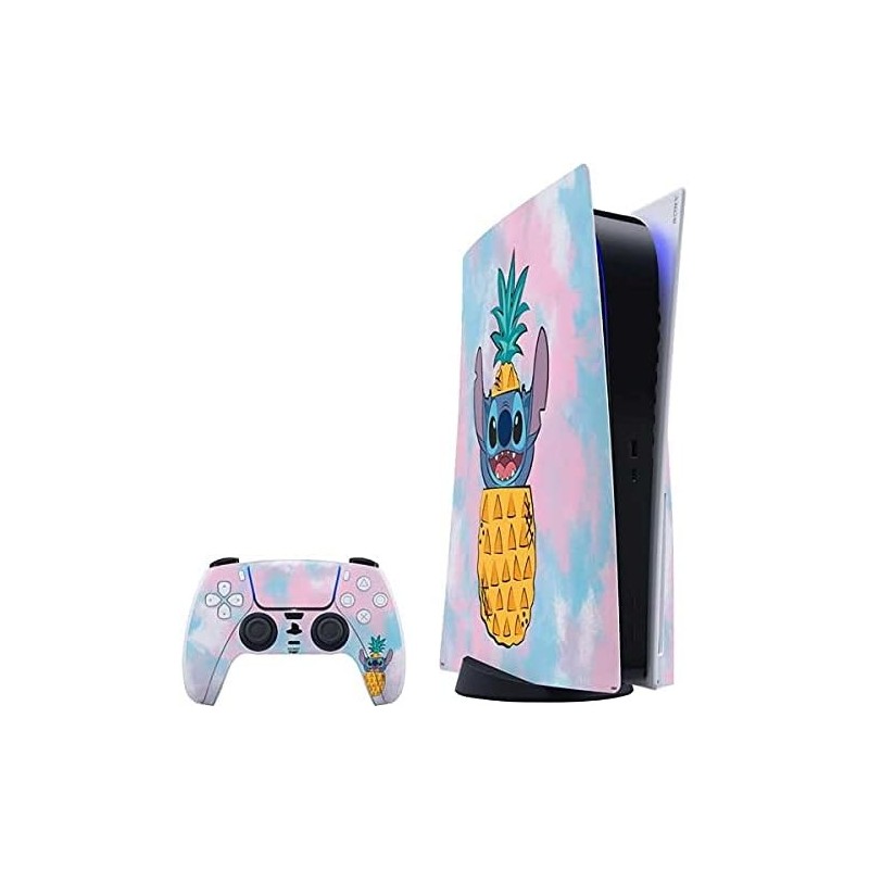 Skinit Decal Gaming Skin Compatible avec PS5 Bundle - Design Disney Lilo et Stitch Pineapple Stitch sous licence officielle