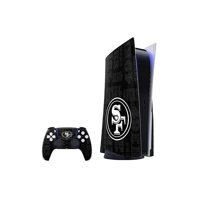 Skinit Decal Gaming Skin Compatible avec PS5 Bundle - Design noir et blanc sous licence officielle NFL San Francisco 49ers