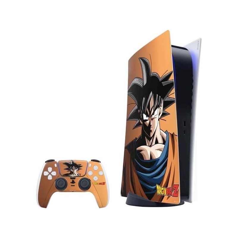 Skinit Decal Gaming Skin Compatible avec le pack PS5 - Design de portrait Dragon Ball Z Goku sous licence officielle