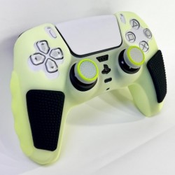 Coque de protection en silicone clouté épais et antidérapant pour manette sans fil PS5 avec 8 capuchons de poignées de pouce et 