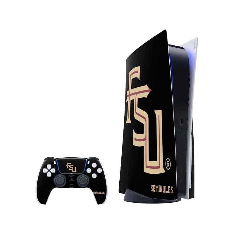 Skinit Decal Gaming Skin Compatible avec le pack PS5 - Design noir sous licence officielle Florida State FSU Seminoles