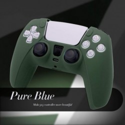 Accessoires PS5, Skin pour manette PS5, Housse en silicone pour manette PS5 Vert