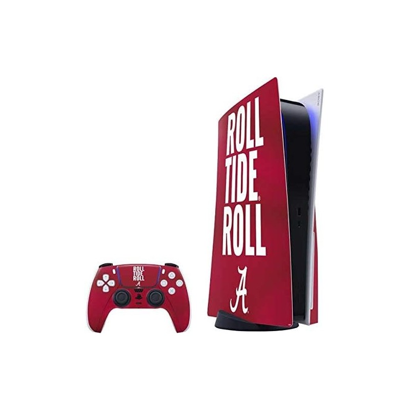 Skinit Decal Gaming Skin Compatible avec le pack PS5 - Design Roll Tide Roll sous licence officielle de l'Université d'Alabama