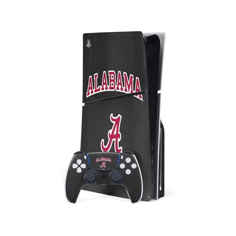 Skinit Decal Gaming Skin Compatible avec PS5 Slim Disk Bundle - Conception du logo de l'Université d'Alabama sous licence offici