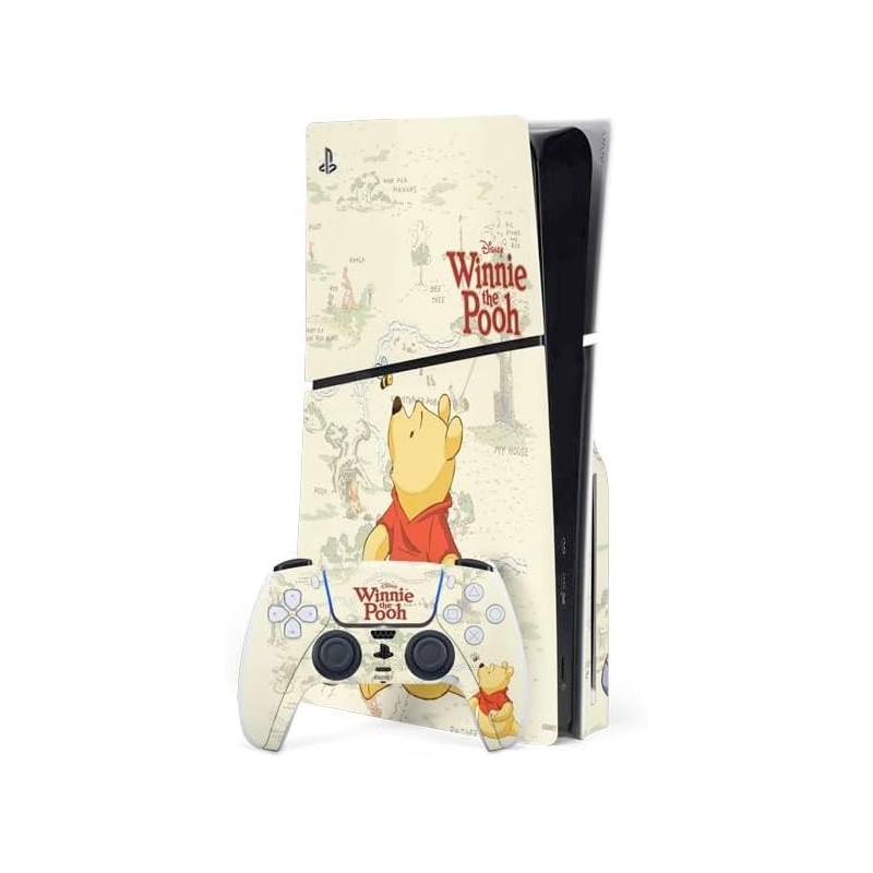 Skinit Decal Gaming Skin Compatible avec PS5 Slim Disk Bundle - Design Disney Winnie l'ourson sous licence officielle