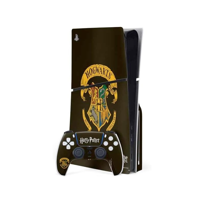 Skinit Decal Gaming Skin Compatible avec PS5 Slim Disk Bundle - Design officiel du blason des maisons de Poudlard de Harry Potte