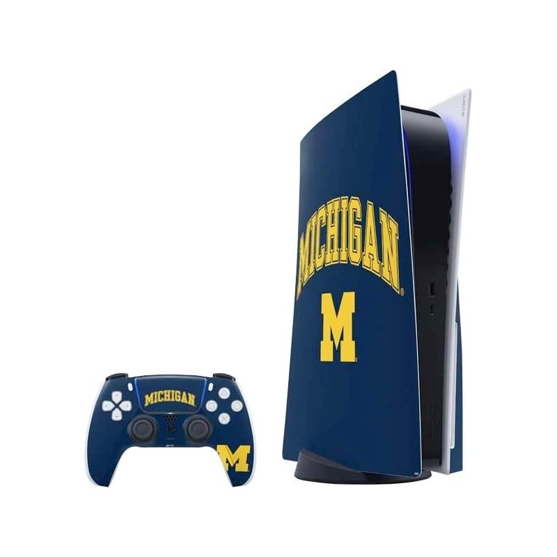 Skinit Decal Gaming Skin compatible avec la console et le contrôleur PS5 - Michigan M Design sous licence officielle