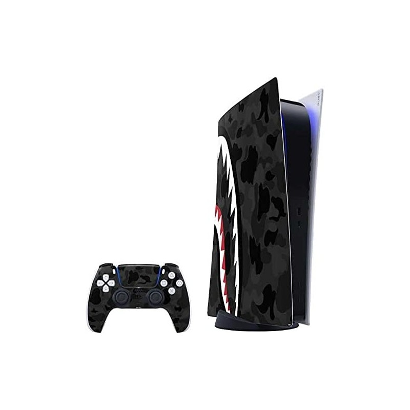 Skinit Decal Gaming Skin Compatible avec la console PS5 Digital Edition + contrôleur - Licence officielle Design original Shark 