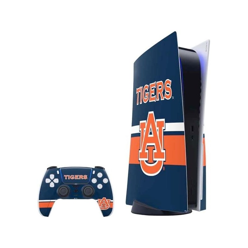 Skinit Decal Gaming Skin Compatible avec le pack PS5 - Design AU des Tigers de l'Université d'Auburn sous licence officielle