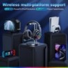 Casque de jeu sans fil PG3 RGB pour PS4, PS5, PC - Son surround 7.1 2,4 GHz, casque de jeu Bluetooth avec micro antibruit amovib