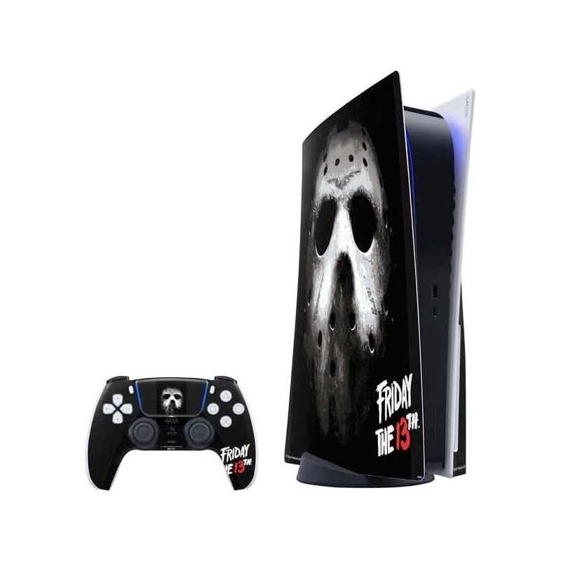 Skinit Decal Gaming Skin compatible avec la console et le contrôleur PS5 - Design Jason Voorhees sous licence officielle Warner 