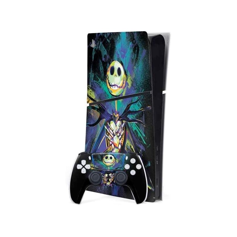 Skinit Decal Gaming Skin Compatible avec PS5 Slim Digital Edition Bundle - Design artistique Jack Skellington de L'Étrange Noël 