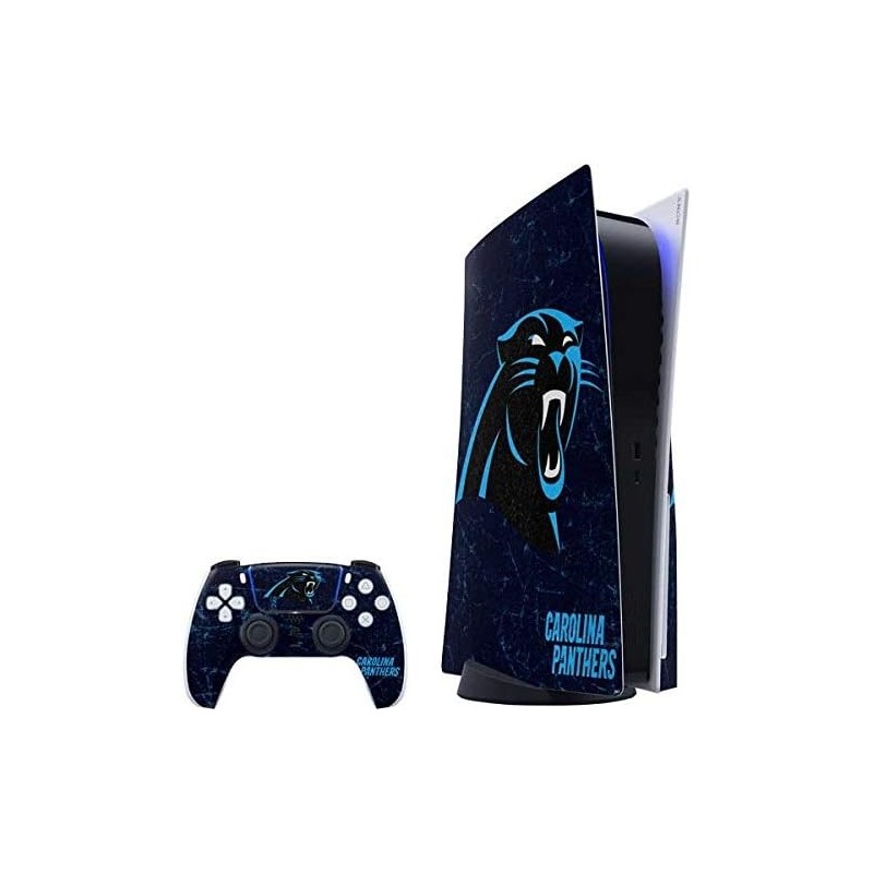 Skinit Decal Gaming Skin Compatible avec PS5 Bundle - Design vieilli sous licence officielle NFL Carolina Panthers