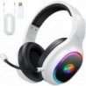 Casque de jeu sans fil 2,4 GHz avec mode filaire, casque de jeu sans fil Bluetooth 5.4 pour PS5, PS4, PC, Switch, Mac, ordinateu