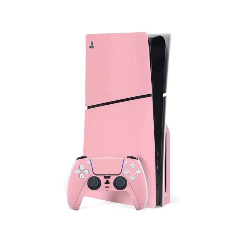 Skinit Decal Gaming Skin Compatible avec PS5 Slim Disk Bundle - Design rose clair