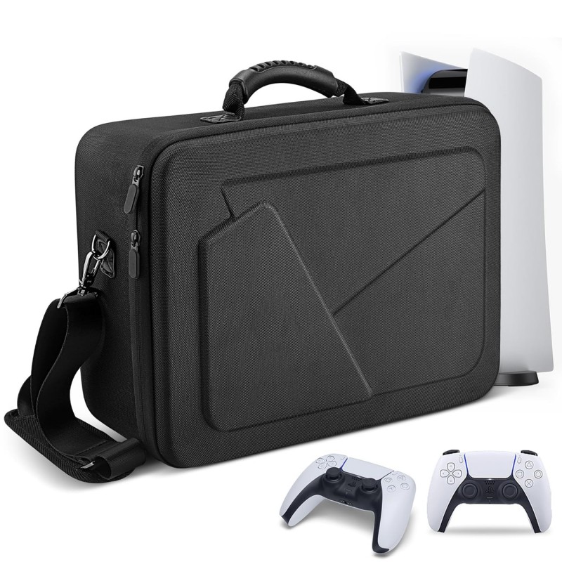 Étui de transport rigide Gelozid pour PS5, étui de protection pour console PlayStation 5 et contrôleurs, étui de voyage portable