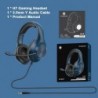 Casque filaire YOTMS, bleu marine, supra-auriculaire, casque avec isolation phonique, pilote audio 40 mm, compatible avec PS4/PS