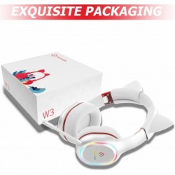 Casque de jeu sans fil pour PS5 PS4 PC W3 Dongle USB Bluetooth à faible latence, casque avec micro détachable, fonction muet, RV