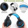 Casque de jeu avec changeur de voix Sktome avec micro, casque supra-auriculaire à lumière LED cool avec contrôle du volume, casq