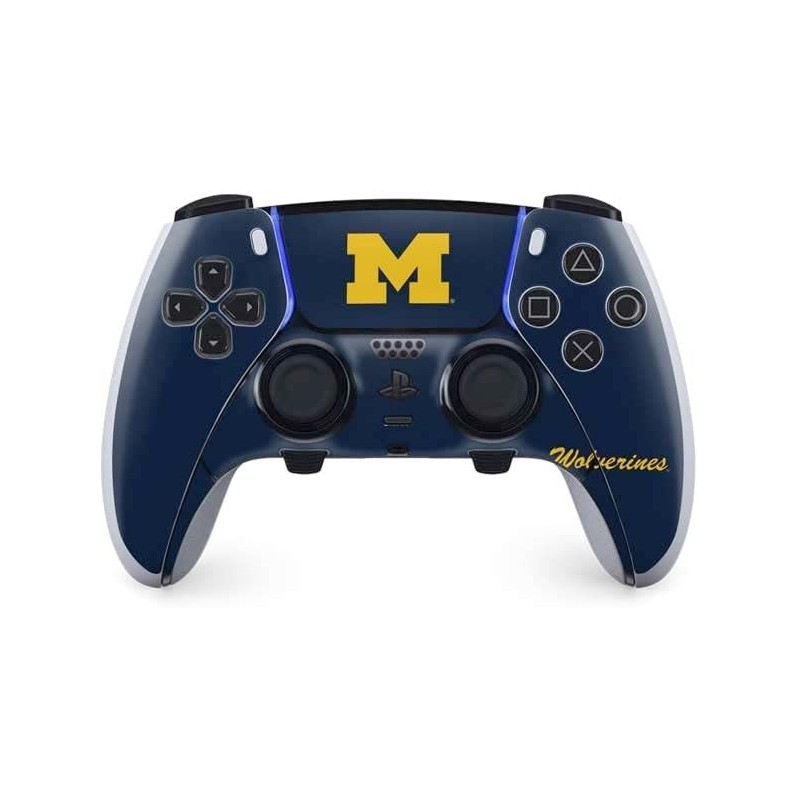 Skinit Gaming Decal Skin Compatible avec le contrôleur PS5 DualSense Edge Pro - Logo Michigan M au design audacieux sous licence