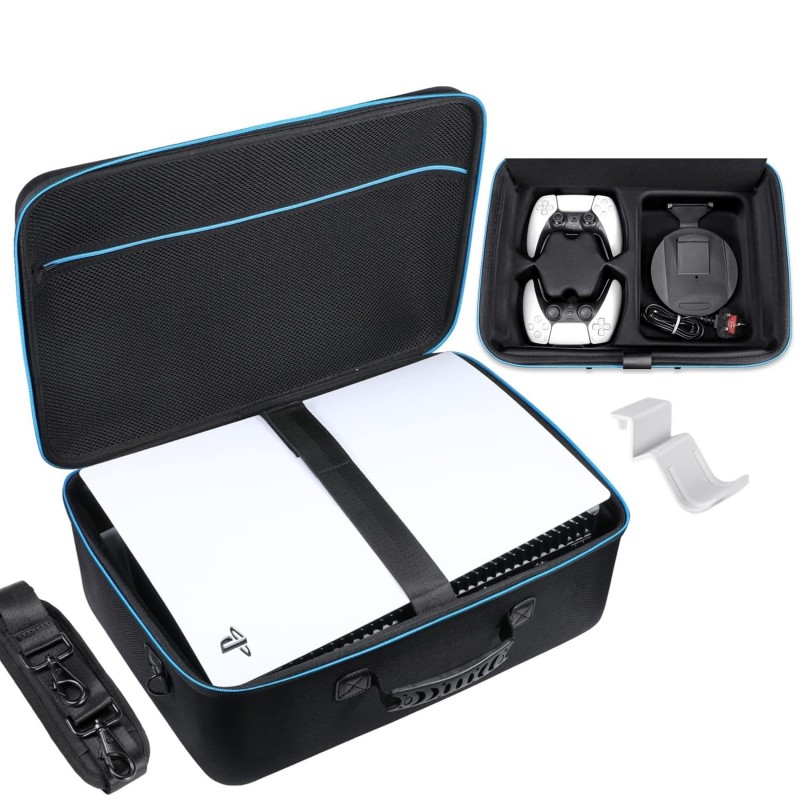 Étui de transport rigide Zadii compatible avec PS5, sac de voyage de protection pouvant contenir la PlayStation 5 d'origine, les