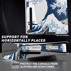 eXtremeRate eXcover The Great Wave Top Bottom Cover Compatible avec la console PS5 Disc Edition, coque de remplacement pour plaq