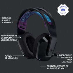 Casque de jeu sans fil Logitech G535 Lightspeed - Casque supra-auriculaire léger, bascule pour couper le micro, stéréo, compatib