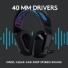 Casque de jeu sans fil Logitech G535 Lightspeed - Casque supra-auriculaire léger, micro rabattable pour couper le son, stéréo, c