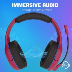 Casque de jeu stéréo sans fil PDP AIRLITE PRO avec microphone antibruit : compatible avec console PS5/PS4/PS3/PC, casque léger e