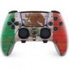 Skinit Decal Gaming Skin Compatible avec la manette PS5 DualSense Edge Pro - Motif bois foncé drapeau mexicain