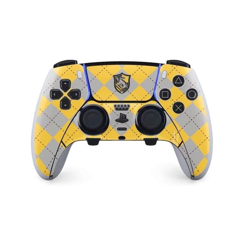 Skinit Decal Gaming Skin Compatible avec le contrôleur PS5 DualSense Edge Pro - Design officiel de l'écusson de Poufsouffle de H