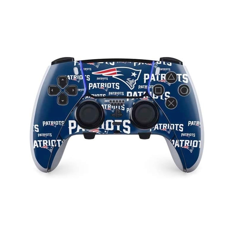 Skinit Decal Gaming Skin Compatible avec le contrôleur PS5 DualSense Edge Pro - Design NFL New England Patriots Blast sous licen