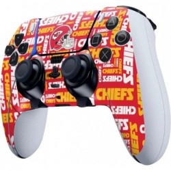 Skinit Decal Gaming Skin Compatible avec le contrôleur PS5 DualSense Edge Pro - Design Red Blast sous licence officielle NFL Kan