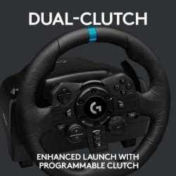 Volant et pédales de course Logitech G923 pour PS 5, PS4 et PC avec retour de force TRUEFORCE jusqu'à 1 000 Hz, pédale réactive,